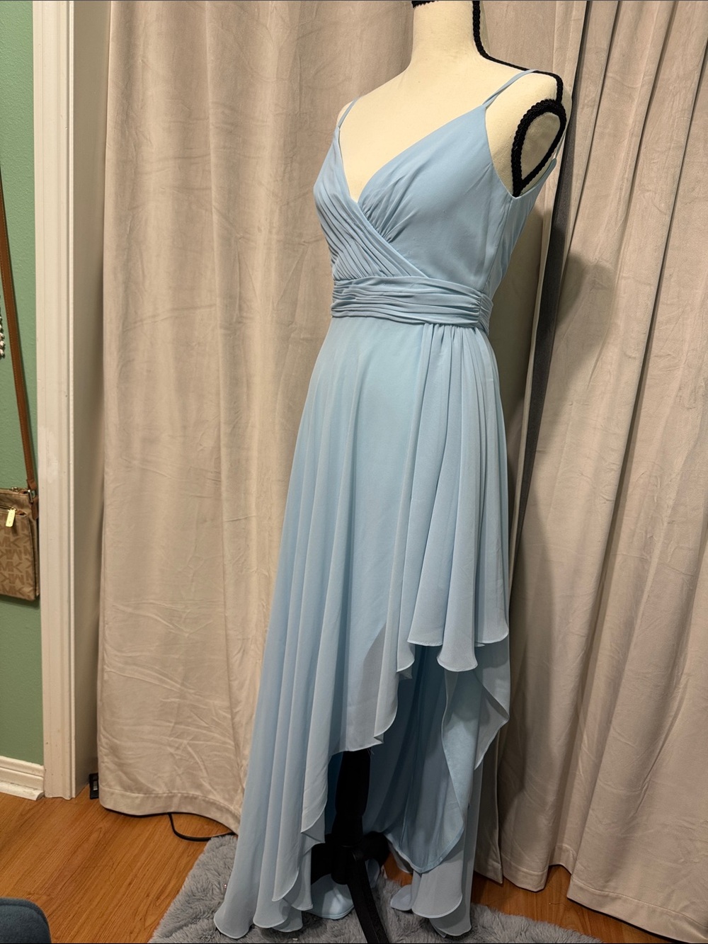 IEENA Asymmetrical Women’s Dress in Light Blue